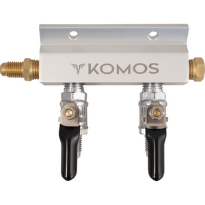 KOMOS® Aluminum 2-Way Gas Manifold - 1/4 in. Flare