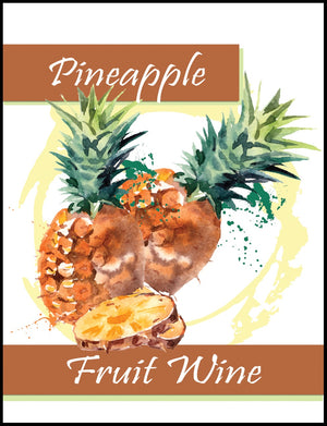 Pineapple Fruit Wine Labels - 30/Pack