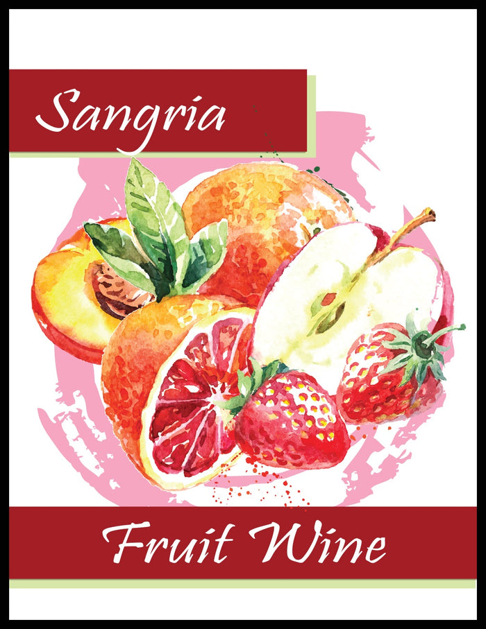 Sangria Fruit Wine Labels - 30/Pack