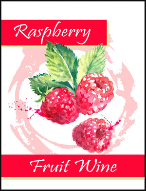 Raspberry Fruit Wine Labels - 30/Pack