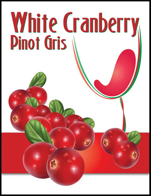 White Cranberry Pinot Gris Wine Labels - 30/Pack