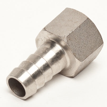 Stainless Steel 1/2" Barbed Hose Fitting - 1/2" Female FPT