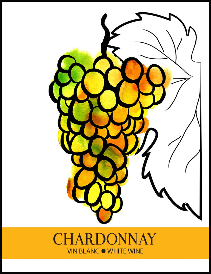 Chardonnay Wine Labels - 30/Pack