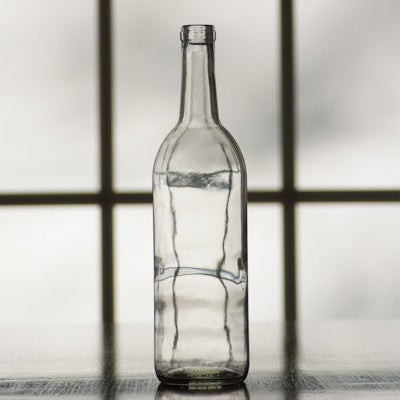 Clear Bordeaux Flat Bottom Bottles (750 mL) - Single