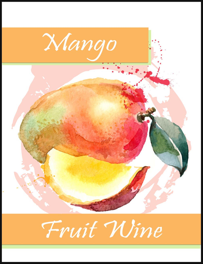 Mango Fruit Wine Labels - 30/Pack