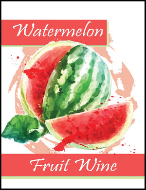 Watermelon Fruit Wine Labels - 30/Pack