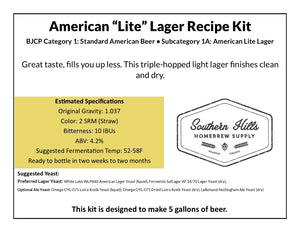 American "Lite" Lager - All Grain Kit