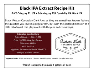 Black IPA 5 Gallon Extract Recipe Kit