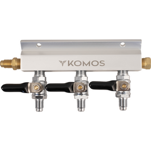 KOMOS® Aluminum 3-Way Gas Manifold - 1/4 in. Flare