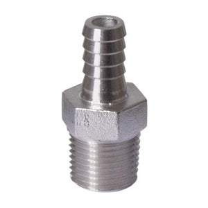 Stainless Steel 1/2 in. MPT x 3/8 in. Barb Adapter