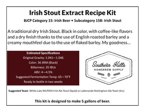 Irish Stout 5 Gallon Extract Recipe Kit