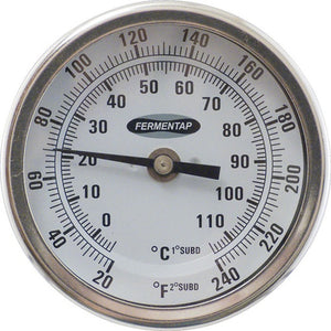 Bi-Metal Dial Thermometer (3 in Face x 6 in Probe)