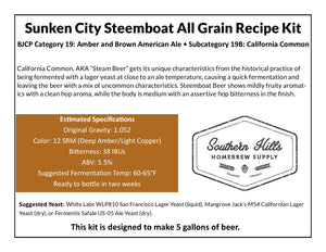 Sunken City Steemboat Beer - All Grain Clone Kit