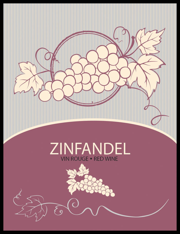 Zinfandel Wine Labels - 30/Pack
