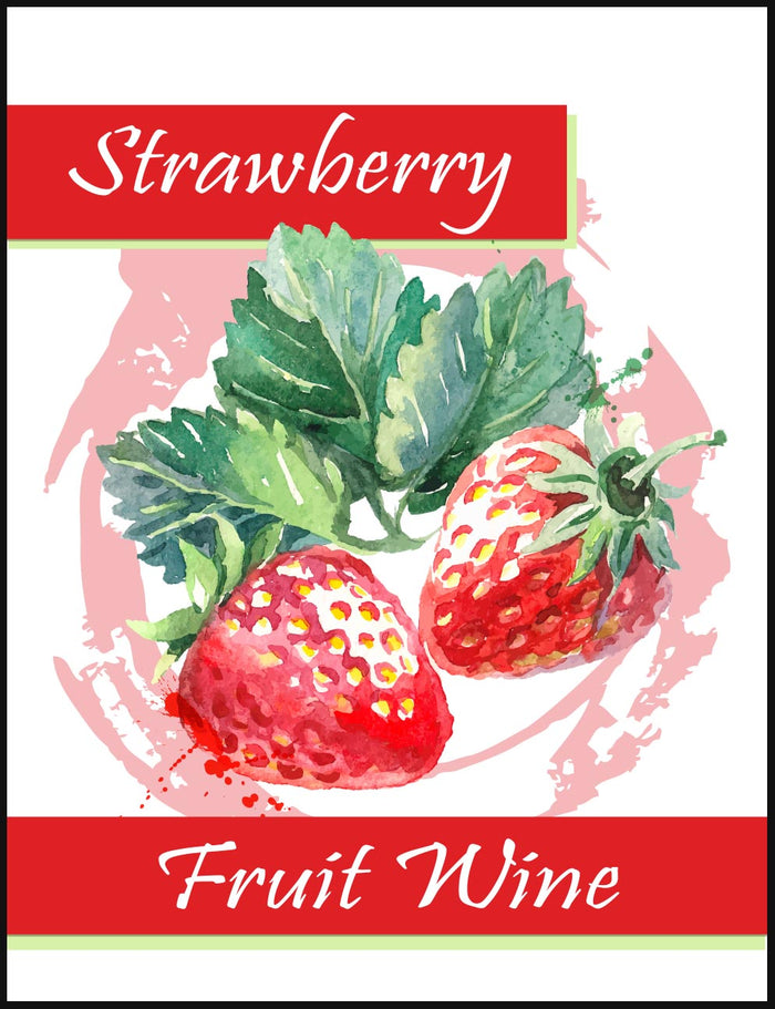 Strawberry Fruit Wine Labels - 30/Pack