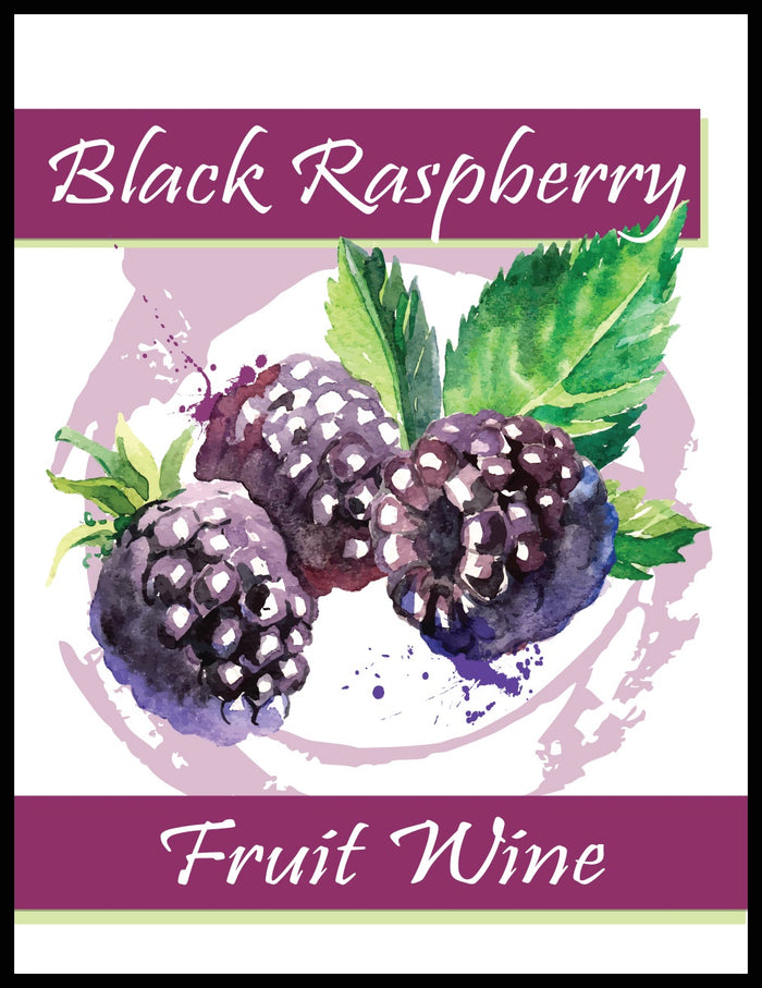 Black Raspberry Fruit Wine Labels - 30/Pack