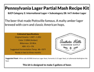 Pennsylvania Lager 5 Gallon Partial Mash Recipe Kit
