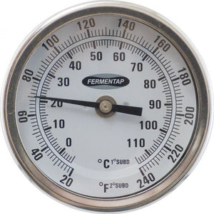 Bi-Metal Dial Thermometer (3 in Face x 2.5 in Probe)