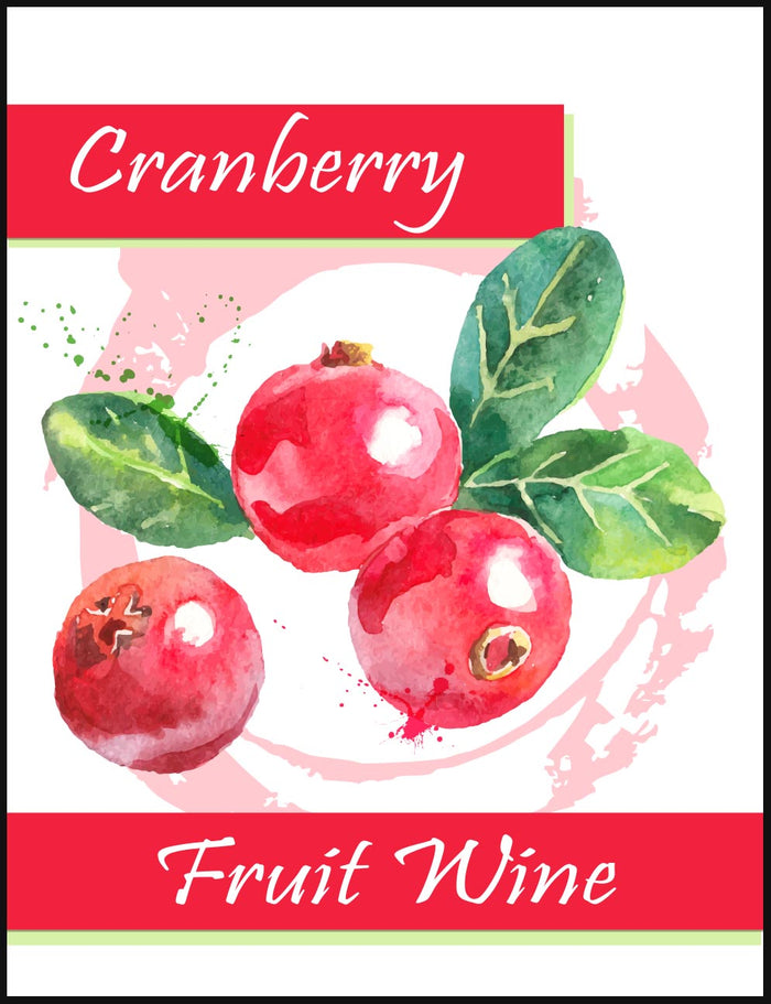 Cranberry Fruit Wine Labels - 30/Pack