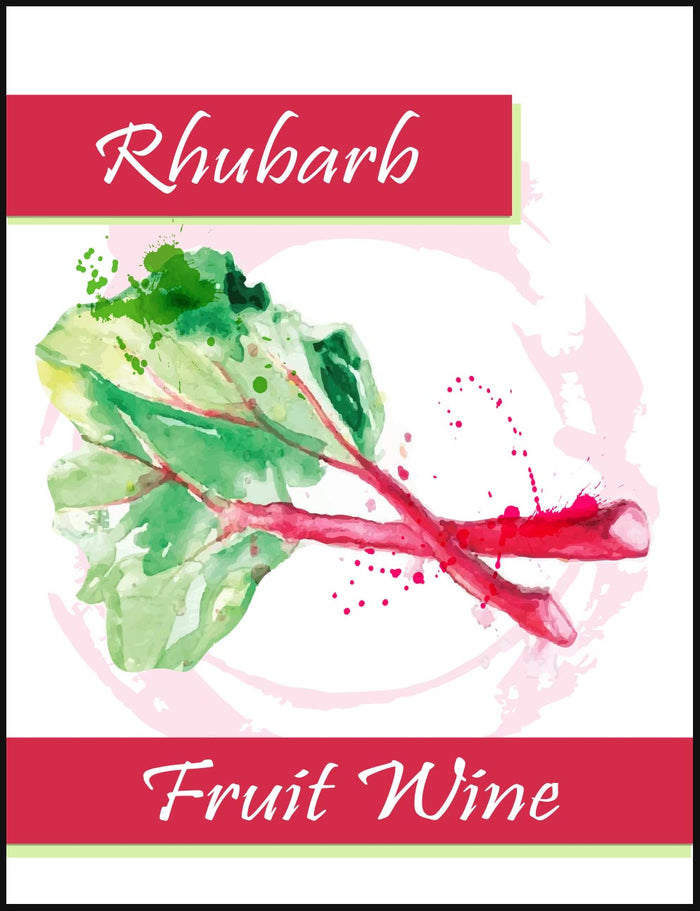 Rhubarb Fruit Wine Labels - 30/Pack