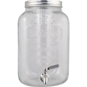 Glass Beverage Dispenser with Infuser and Stainless Spigot - 5L / 1.3 gal.